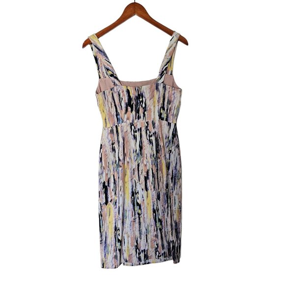 Aritzia Babaton Avenir Square Neck Sleeveless Midi Dress size 4 Watercolors Thig - Picture 10 of 13